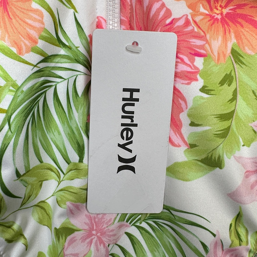 HURLEY Women’s Surf Floral With Zipper Swimsuit Size M - Picture 8 of 9